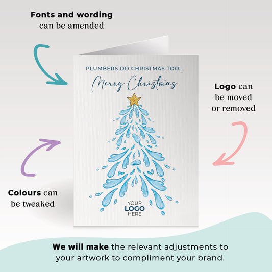 Water Christmas Tree' Branded Christmas Cards image 1