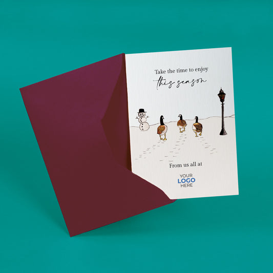 ‘Geese Walking Away’ Customised Corporate Christmas Cards image 1