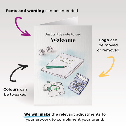 ‘Note & Business Cards’ Personalised Corporate Branded Financial Greeting Cards image 1
