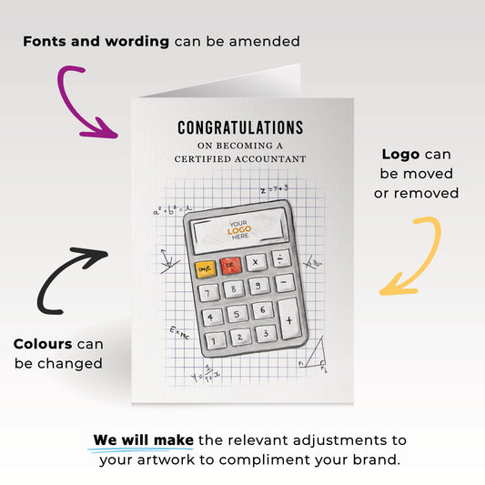 ’Calculator’ Personalised Corporate Branded Financial Greeting Cards image 1