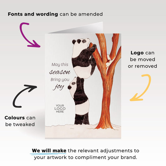 ‘Panda Tree’ Customised Corporate Christmas Cards image 1