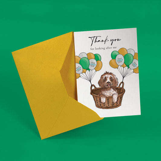 ‘Dog, Basket & Balloons’ Business Thank You Cards image 1