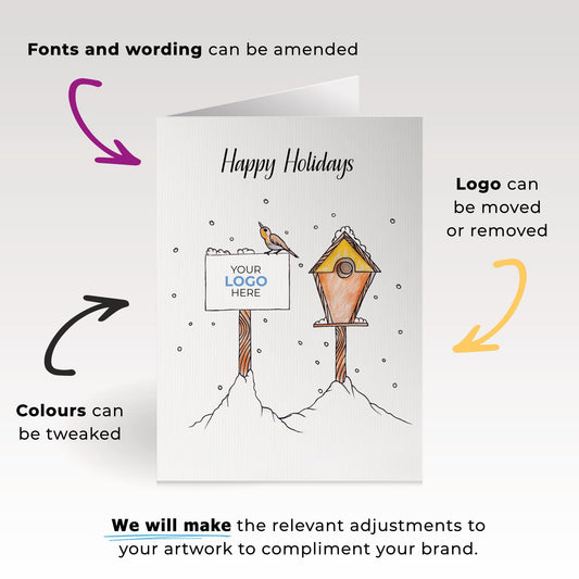 ‘Birds on Post’ Customised Corporate Christmas Cards image 1