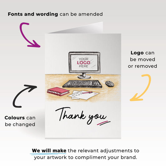 ‘Computer Desk’ Business Thank You Cards image 1