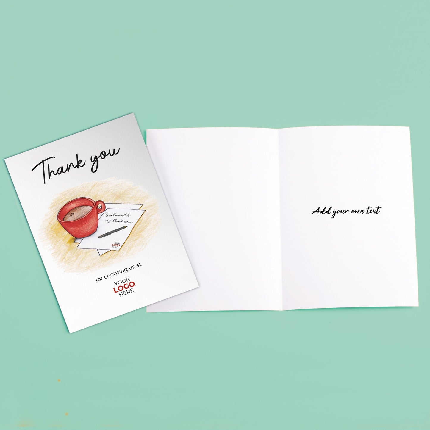 ‘Mug & Note’ Personalised Corporate Branded Financial Greeting Cards image 3