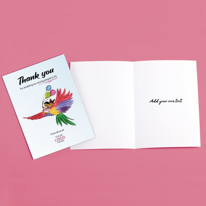 ‘Parrot with Children’ Business Thank You Cards image 3