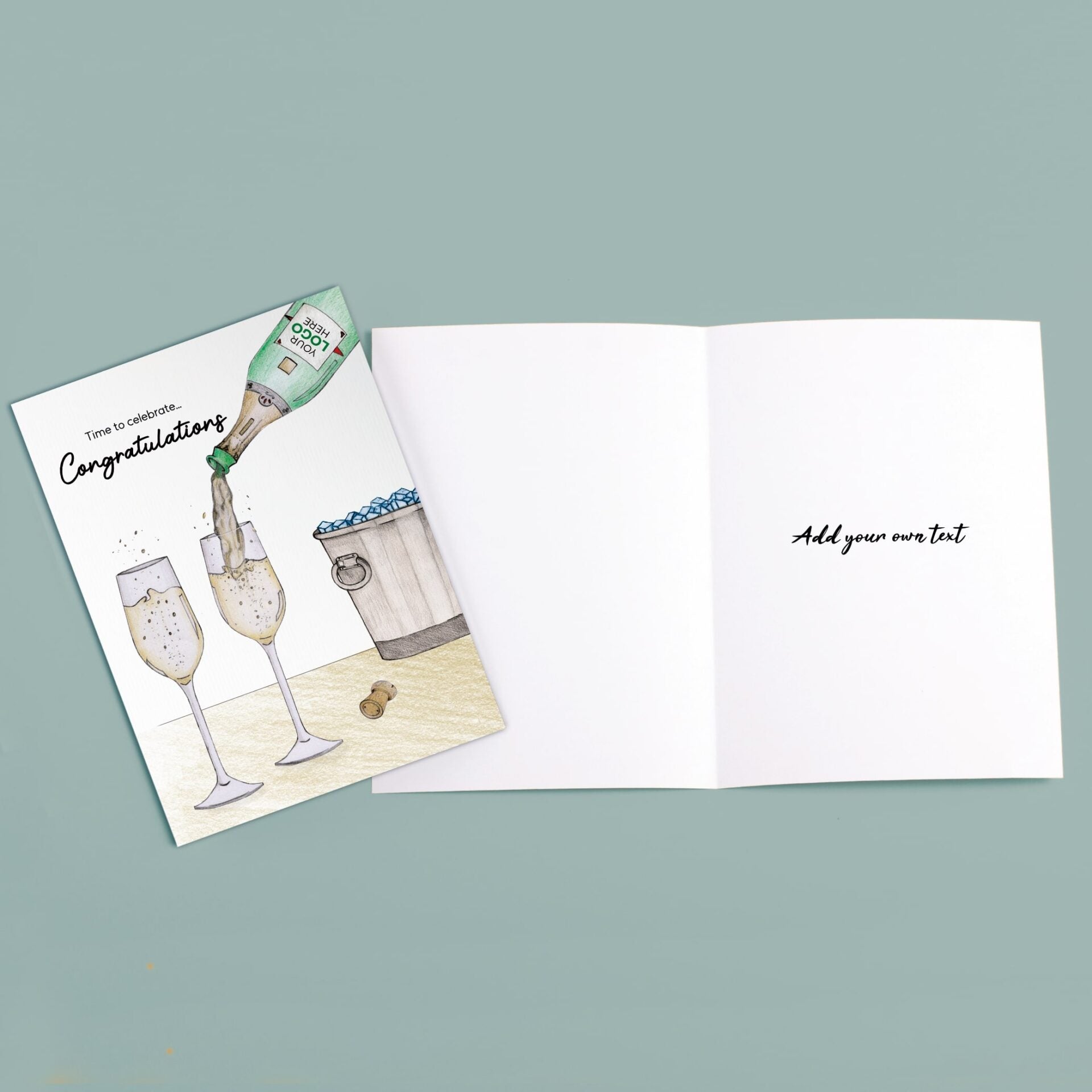 ‘Pouring Champagne’ Congratulations Company Greeting Cards image 3