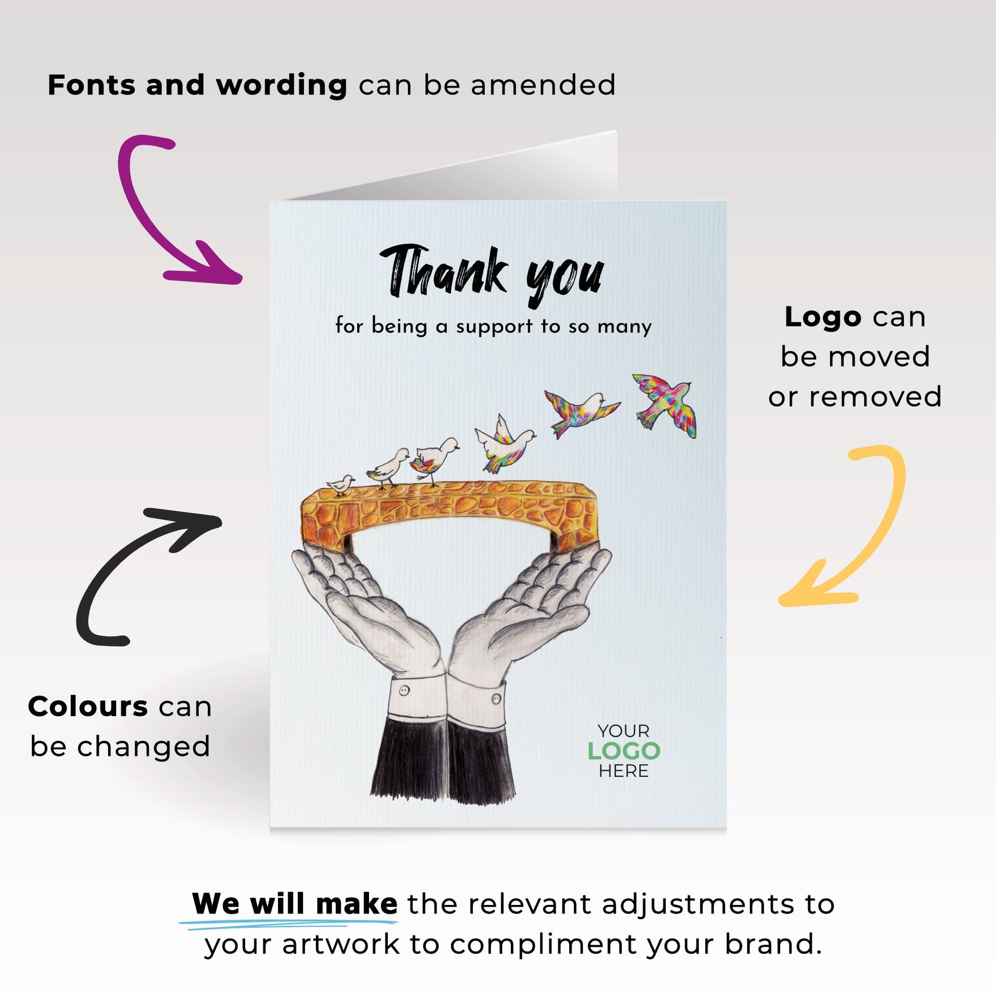 ‘Bridge Birds’ Business Thank You Cards image 1