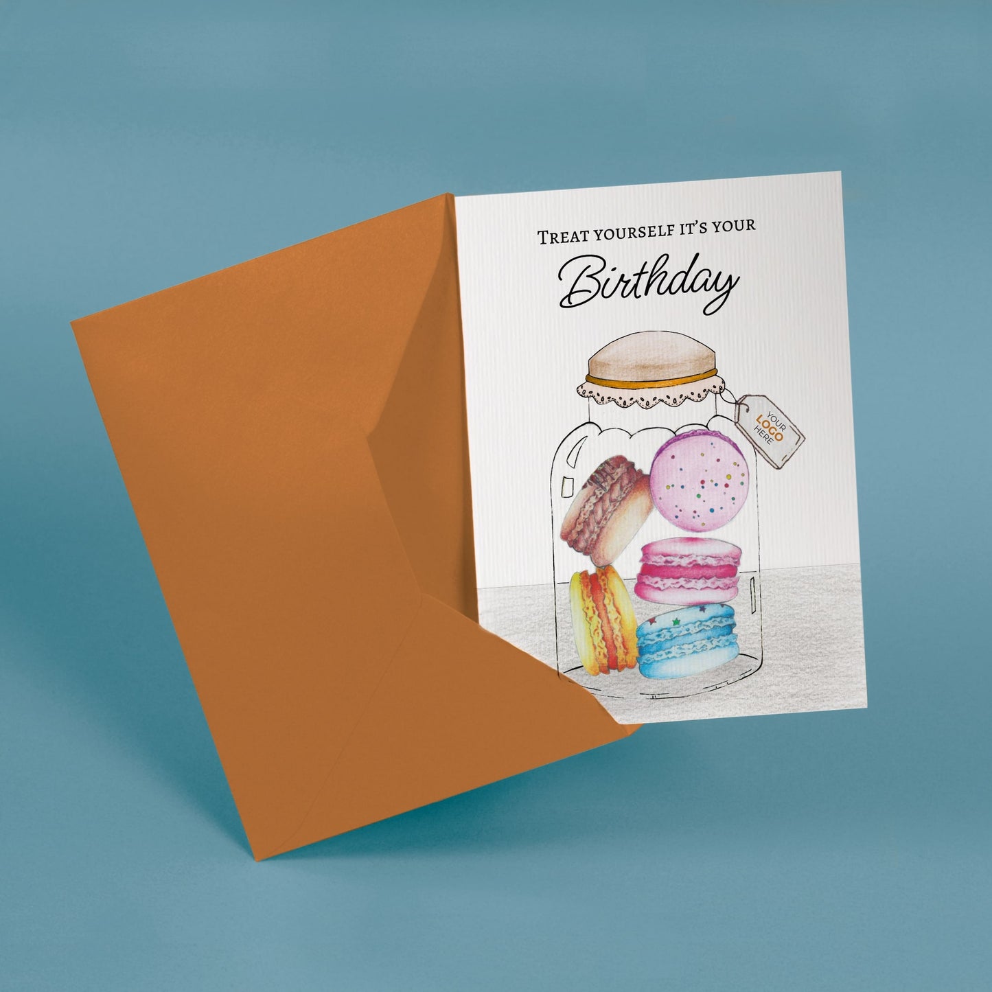 ‘Macaron Jar’ Personalised Corporate Branded Birthday Greeting Cards image 2