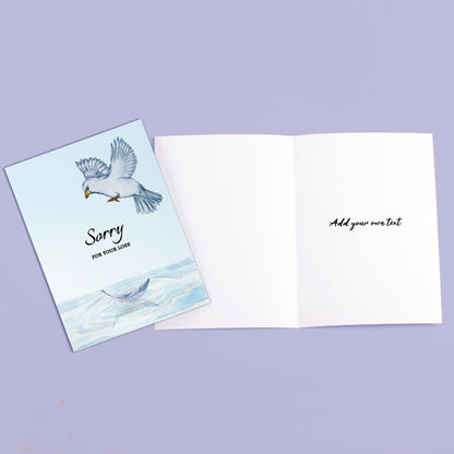 ‘Bird Hovering’ Personalised Corporate Branded Sympathy Greeting Cards image 2