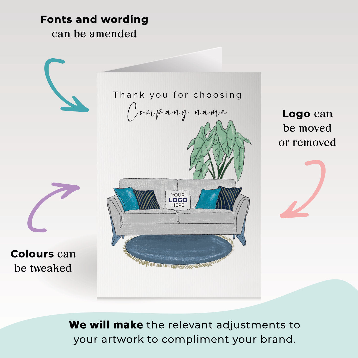 ‘Luxury Sofa’  Business Thank You Cards image 1