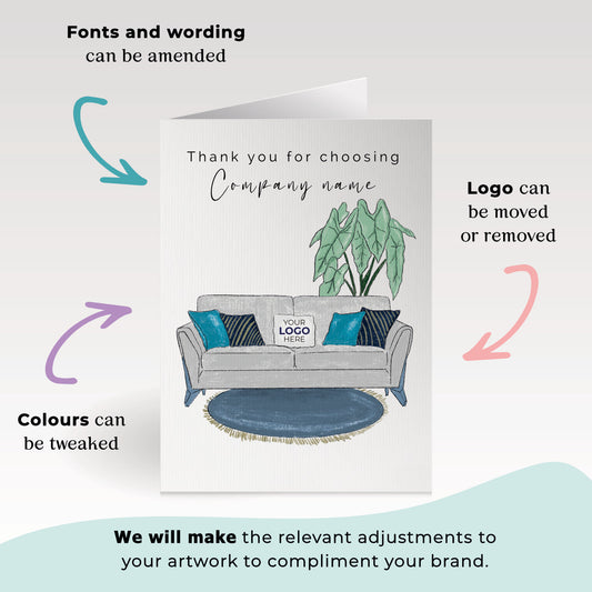 ‘Luxury Sofa’  Business Thank You Cards image 1