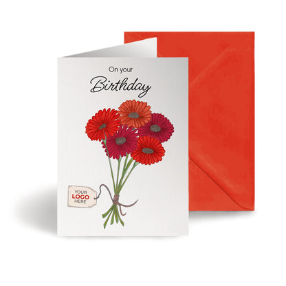 ‘Bunch of Flowers’ Personalised Corporate Branded Birthday Greeting Cards image 0