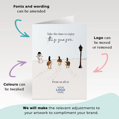‘Geese Walking Away’  Customised Corporate Christmas Cards image 2