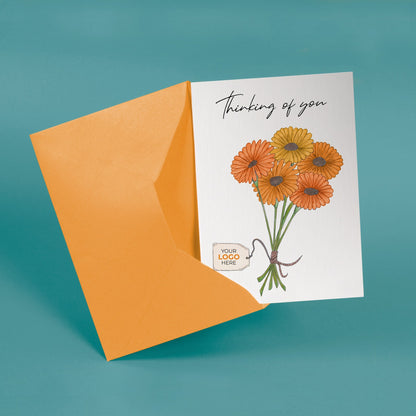 ‘Bunch of Flowers’ Personalised Corporate Branded Sympathy Greeting Cards image 2