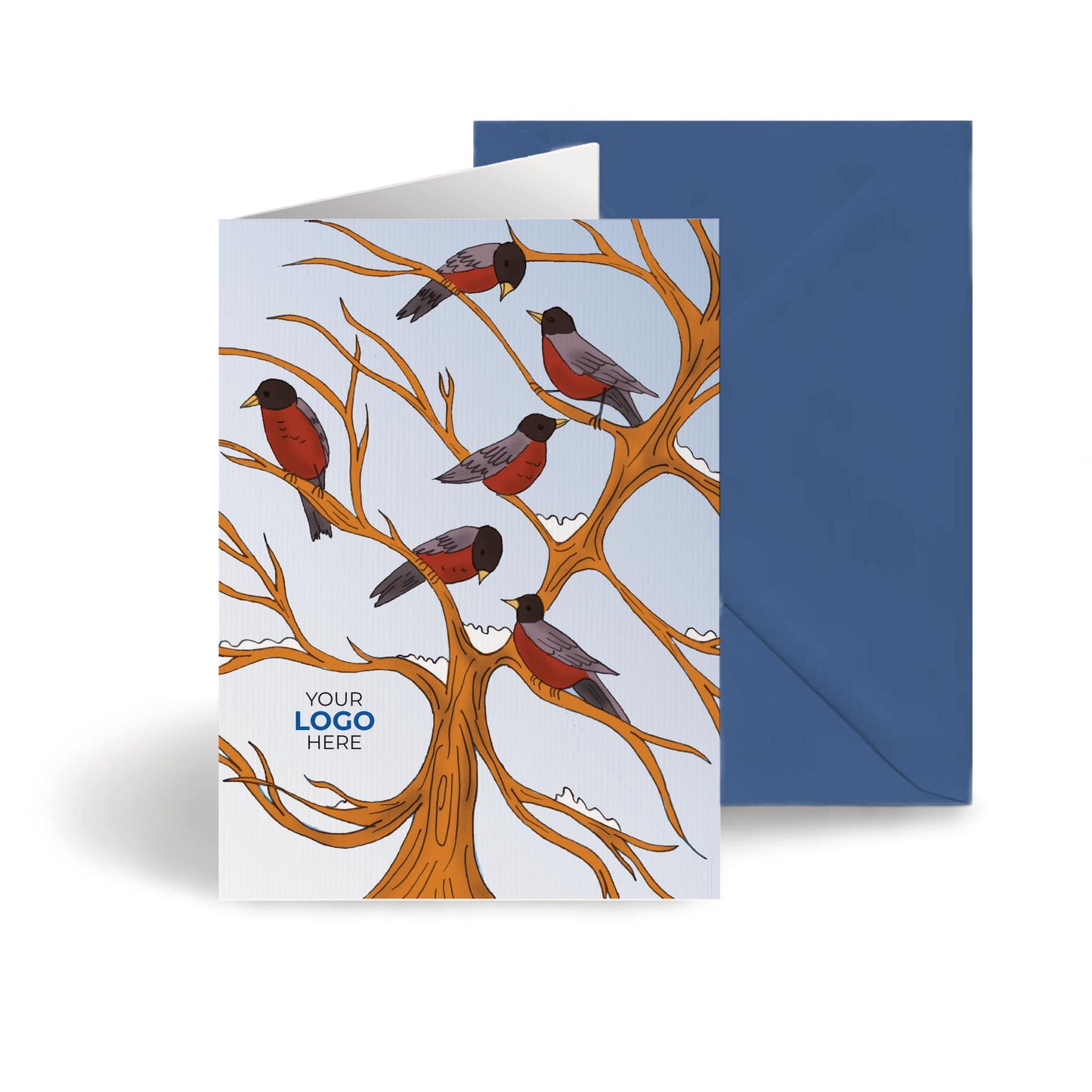 ‘Birds on Tree’  Customised Corporate Christmas Cards image 0
