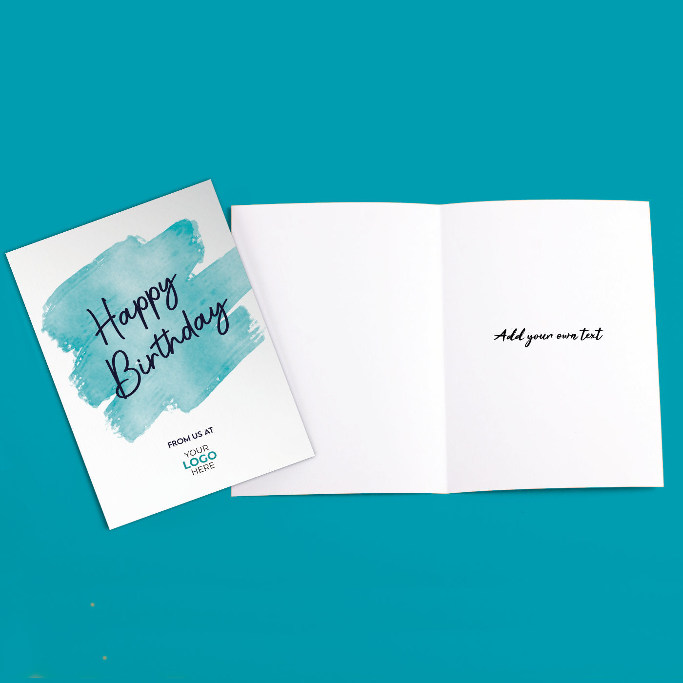 ‘Coloured Swipe’ Personalised Corporate Branded Birthday Greeting Cards image 3