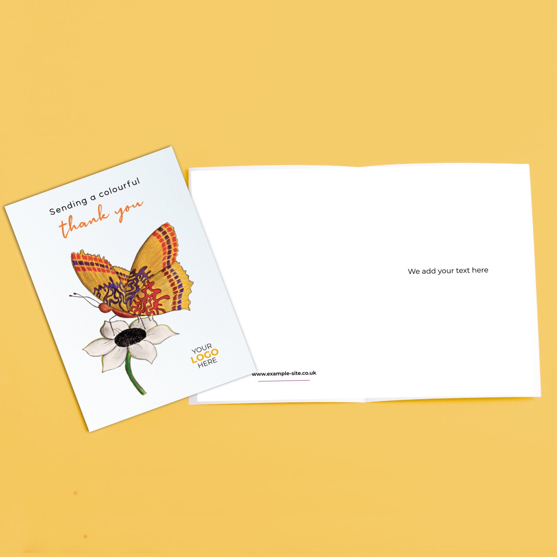 ‘Butterfly on Flower’  Business Thank You Cards image 3