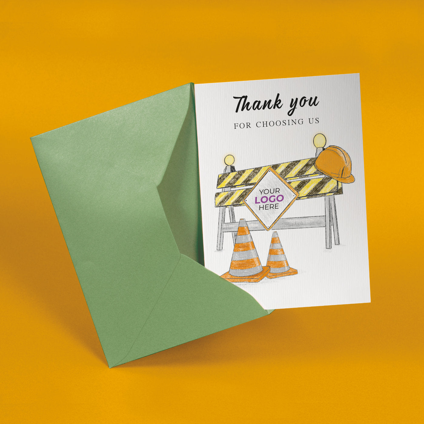 Construction Barrier’ Business Thank You Cards image 2