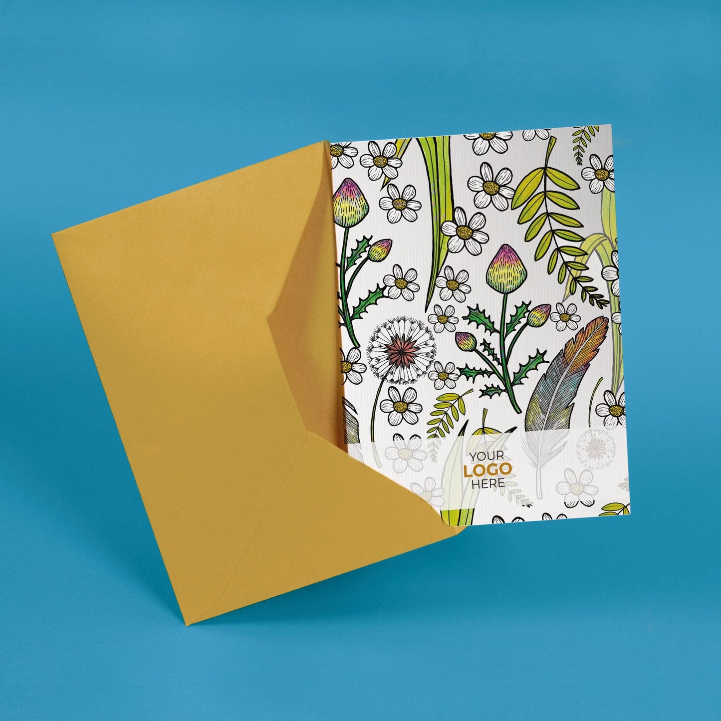 ‘Joyful Blooms’ Personalised Corporate Branded Floral Greeting Cards image 2