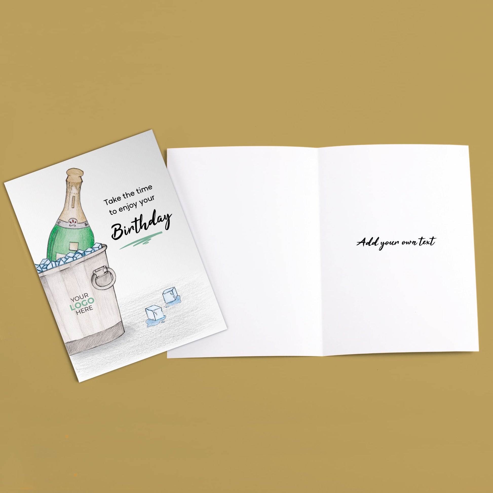 ‘Bottle on Ice’ Personalised Corporate Branded Birthday Greeting Cards image 2