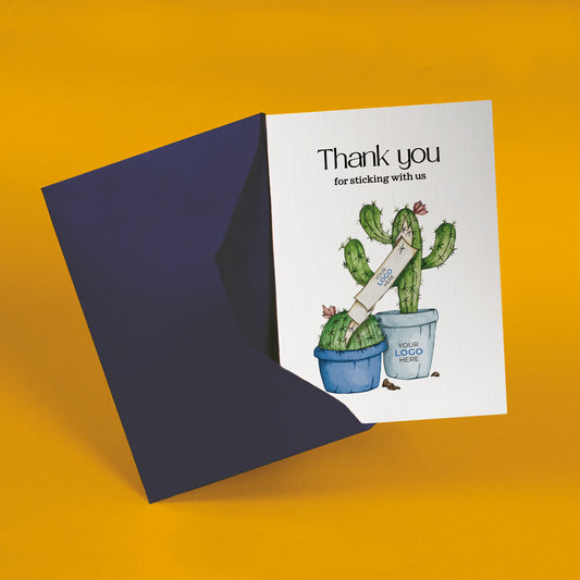 ‘Sticking Cactus’ Business Thank You Cards image 1