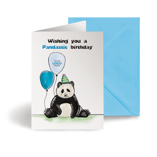 ‘Panda Birthday Balloons’ Business Birthday Cards image 0