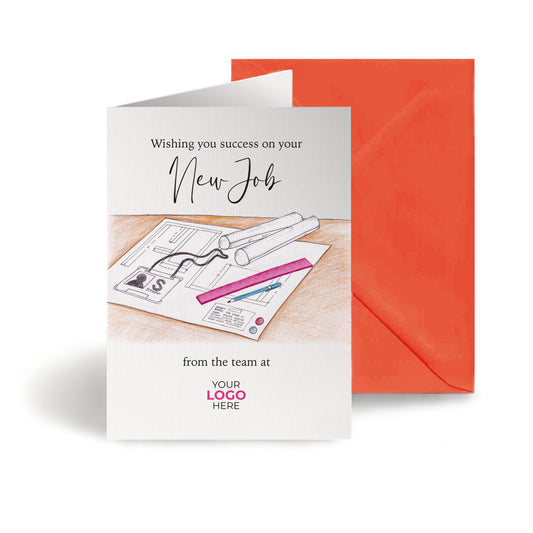 Design Engineer Plans’ Personalised Corporate Branded Trades People Greeting Cards image 0