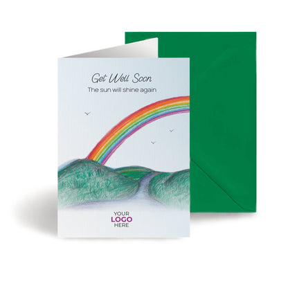 ‘Rainbow’ Personalised Corporate Branded Health Care Greeting Cards image 0