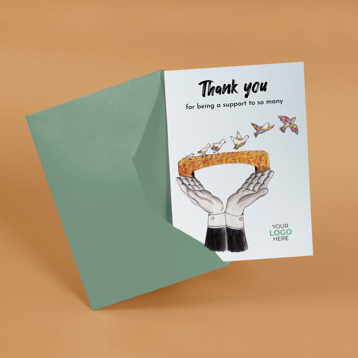 ‘Bridge Birds’ Business Thank You Cards image 2