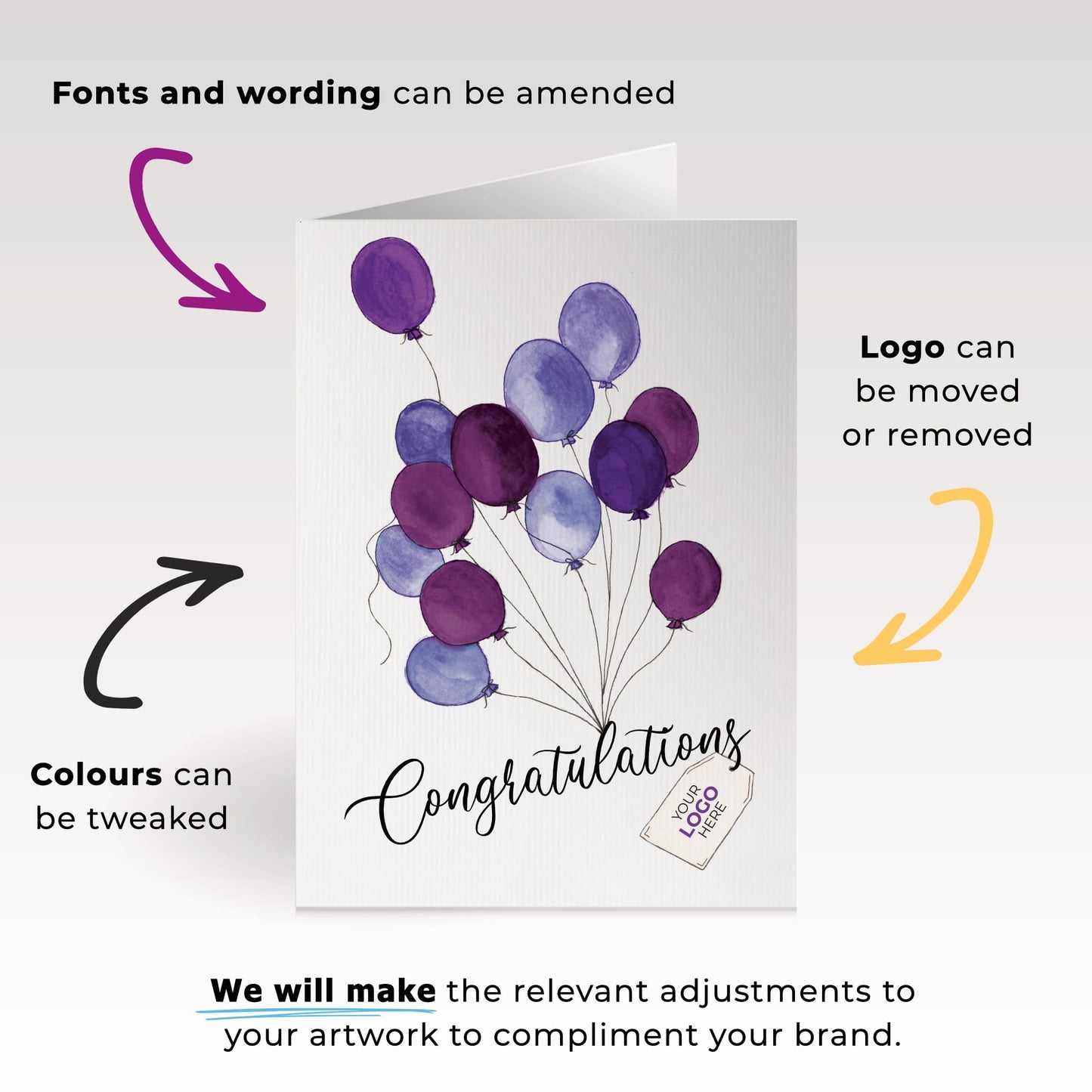 ‘Balloons Lifting' Congratulations Company Greeting Cards image 3