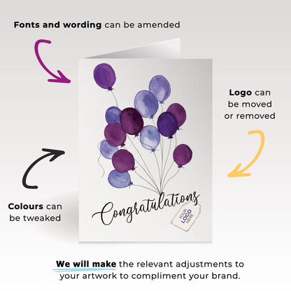 ‘Balloons Lifting' Congratulations Company Greeting Cards image 3