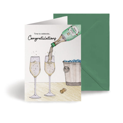 ‘Pouring Champagne’ Congratulations Company Greeting Cards image 0