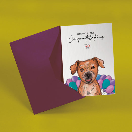 ‘Dog With Smile' Business Congratulations Cards image 1