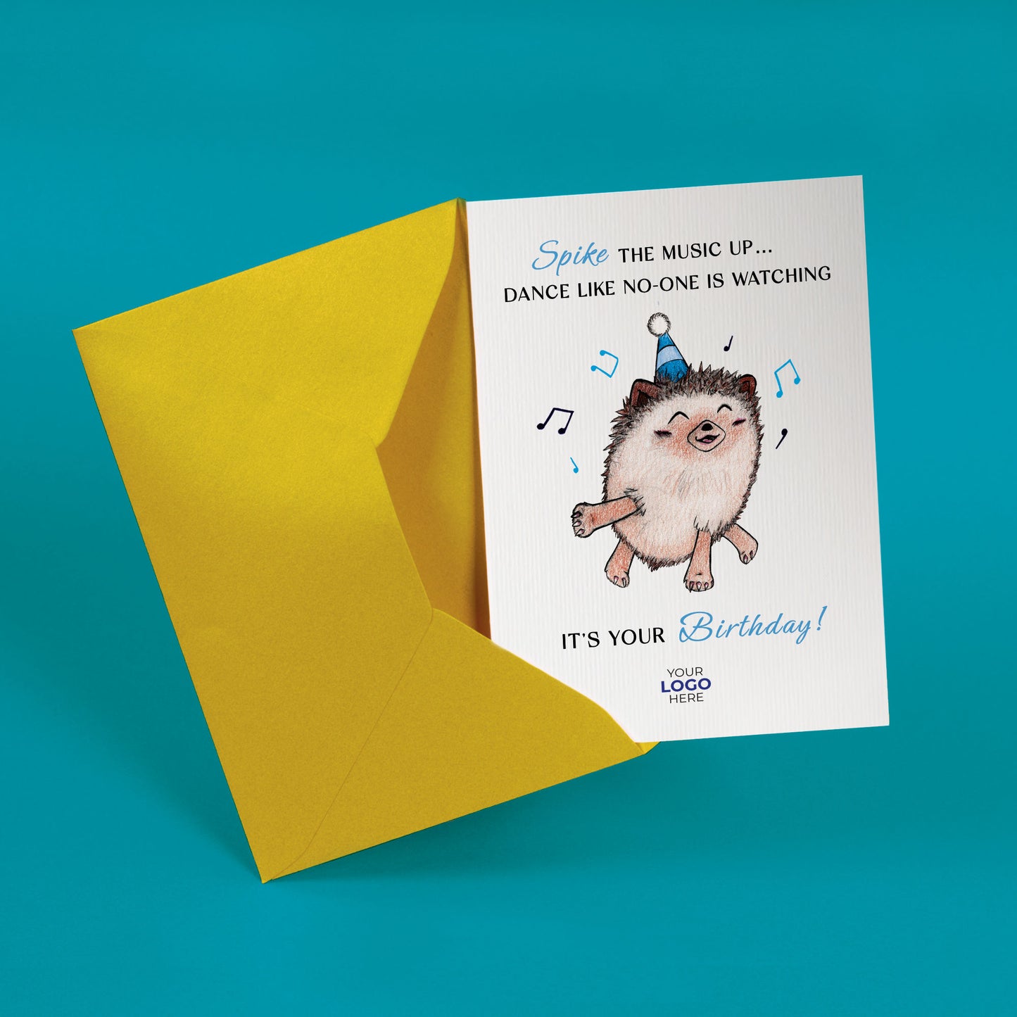 ‘Birthday Hedgehog’ Business Birthday Cards image 1