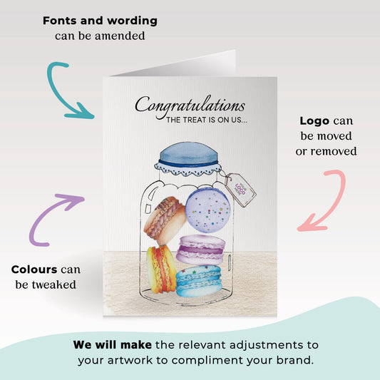‘Macaron Jar’ Congratulations Company Greeting Cards image 1