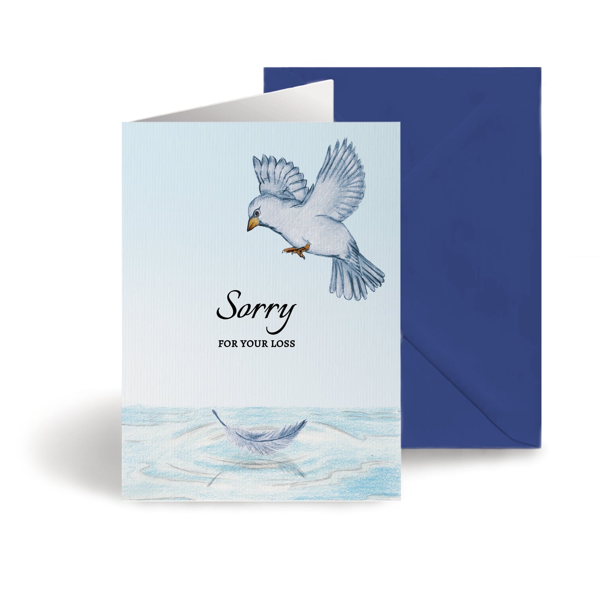 ‘Bird Hovering’ Personalised Corporate Branded Sympathy Greeting Cards image 0