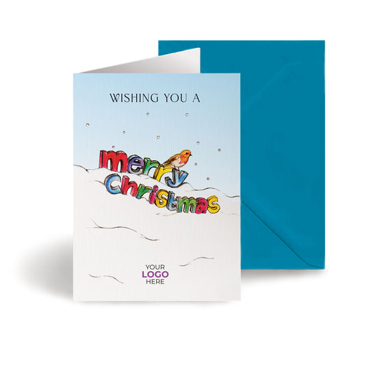 ‘Merry Christmas on Snow’  Customised Corporate Christmas Cards image 0