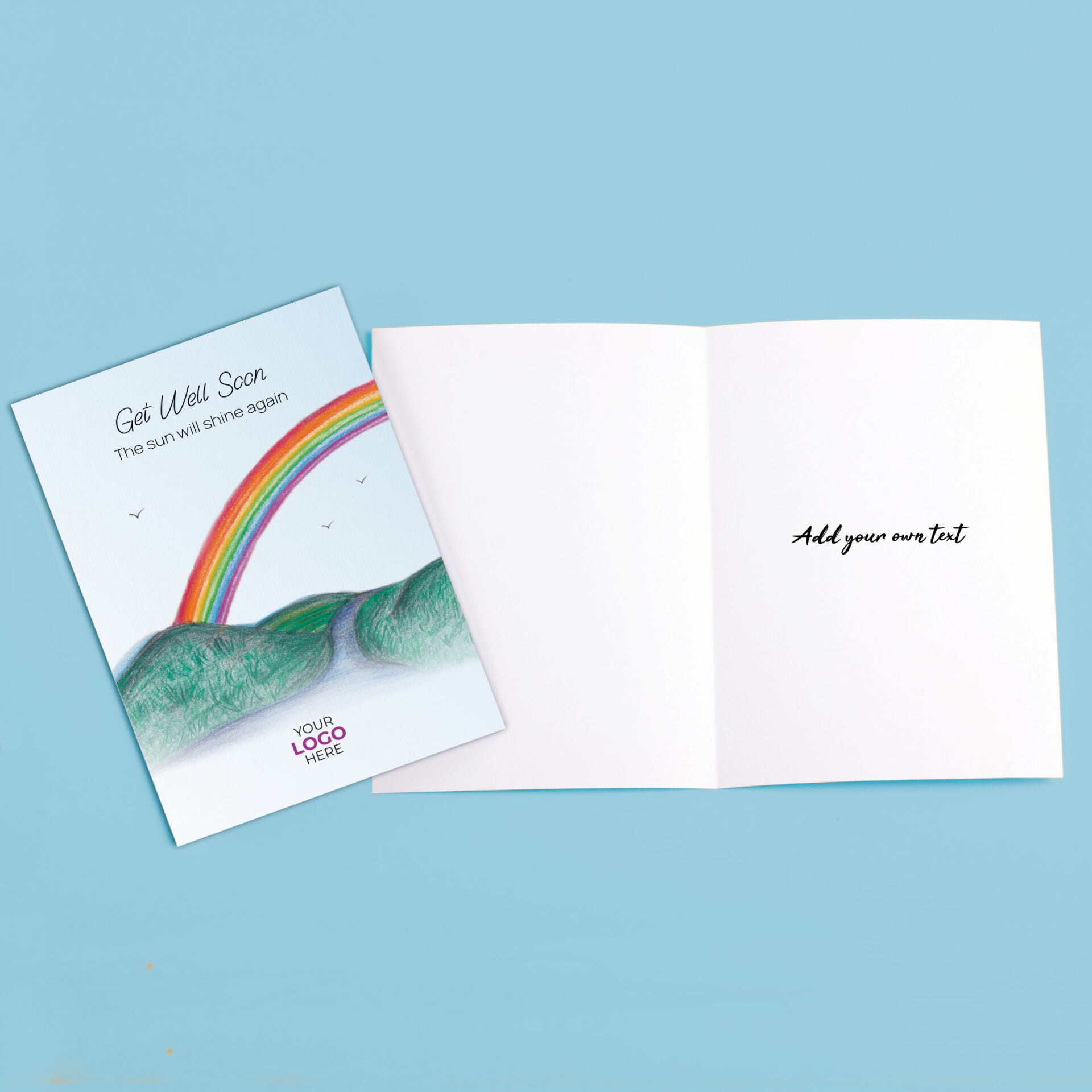 ‘Rainbow’ Personalised Corporate Branded Health Care Greeting Cards image 3