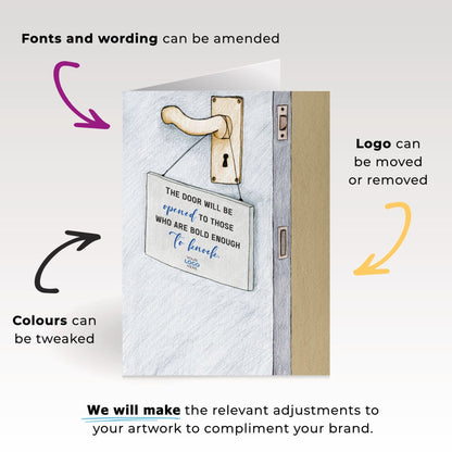 Sign on Door' Personalised Corporate Branded Coaching Greeting Cards image 1