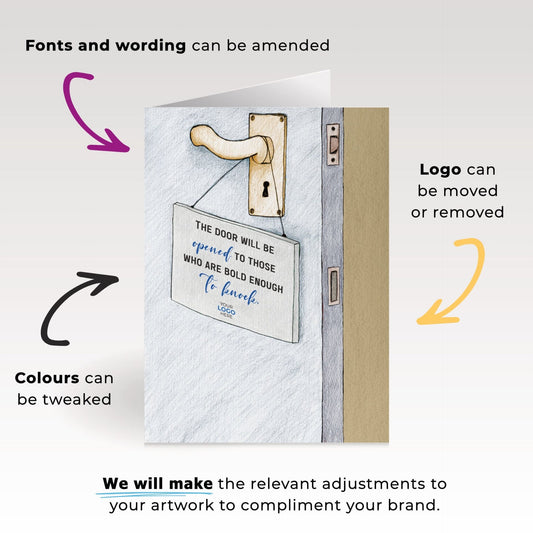 Sign on Door' Personalised Corporate Branded Coaching Greeting Cards image 1
