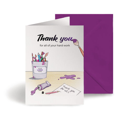 ‘Painting You’ Personalised Corporate Branded Education Greeting Cards image 0
