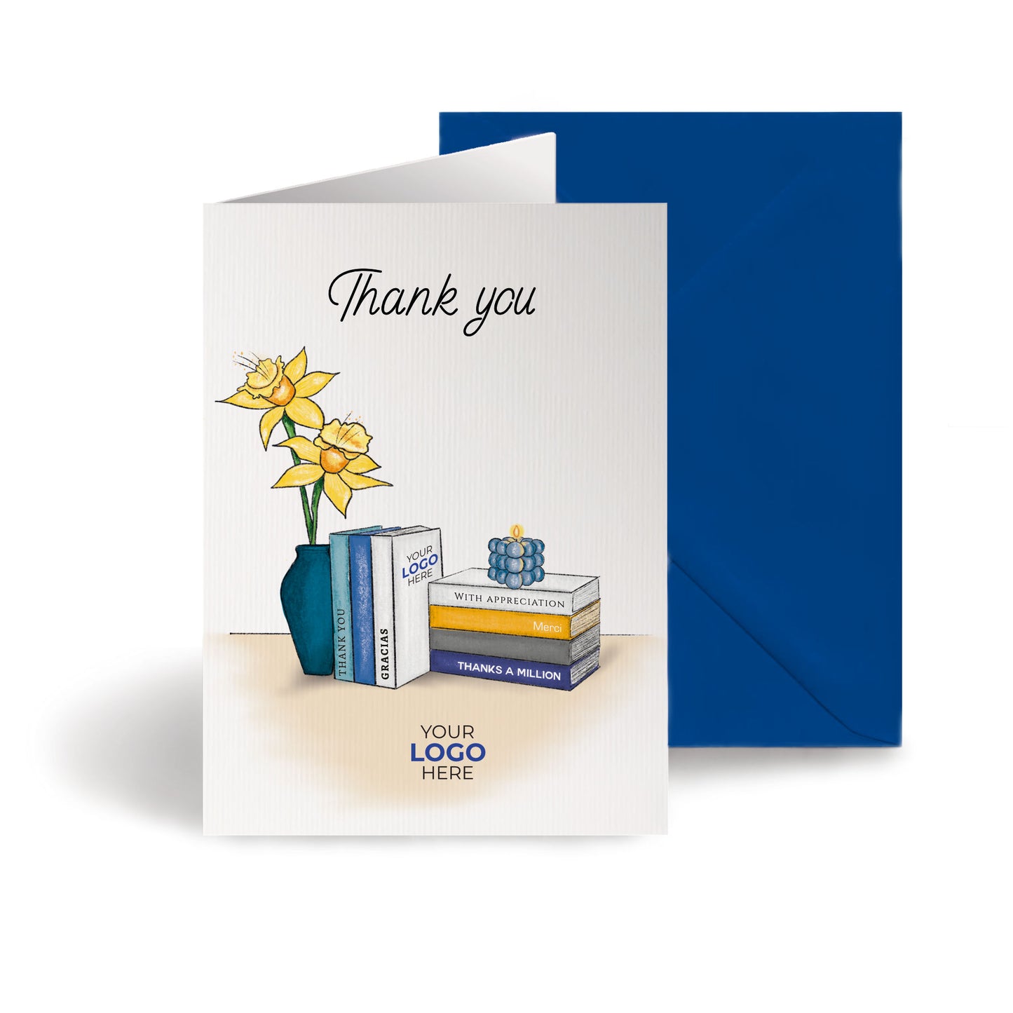 ‘Books & Vase’ Business Thank You Cards image 0