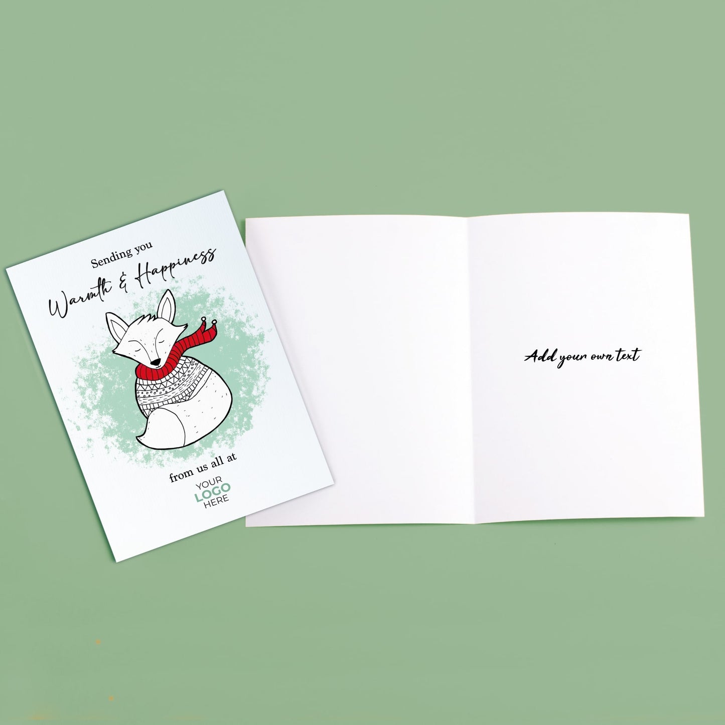 ‘Foxy Scarf’  Customised Corporate Christmas Cards image 3