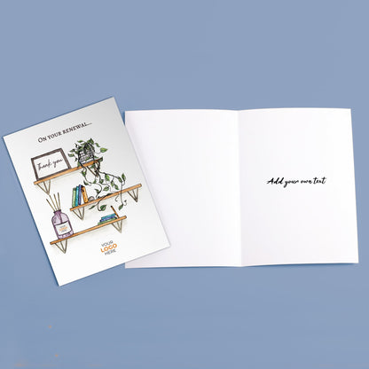 ‘Shelves’ Personalised Corporate Branded Renewal Greeting Cards image 3
