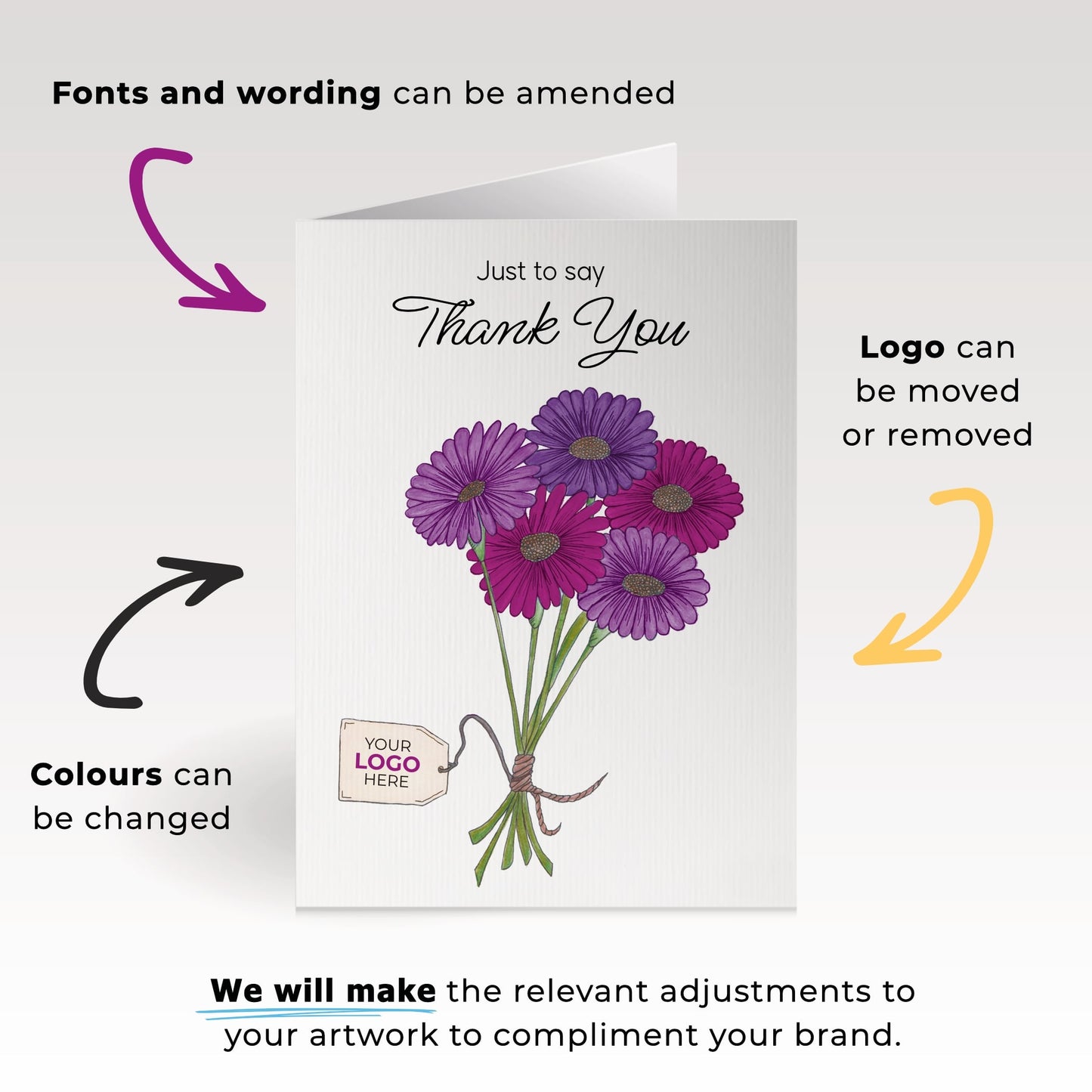 ‘Bunch of Flowers’ Business Thank You Cards image 1