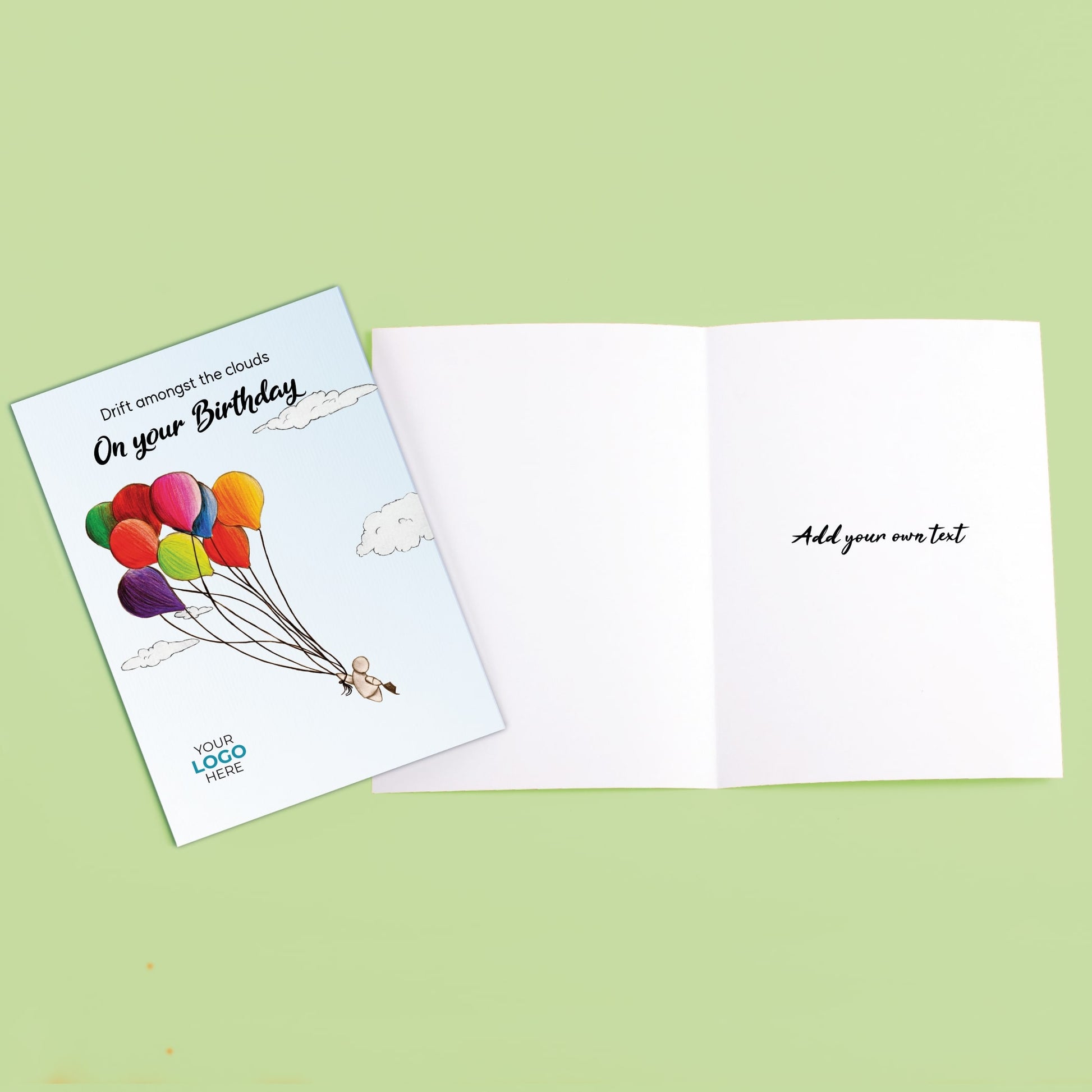 ‘Hats Off Flying High’ Personalised Corporate Branded Birthday Greeting Cards image 2