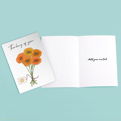 ‘Bunch of Flowers’ Personalised Corporate Branded Sympathy Greeting Cards image 3
