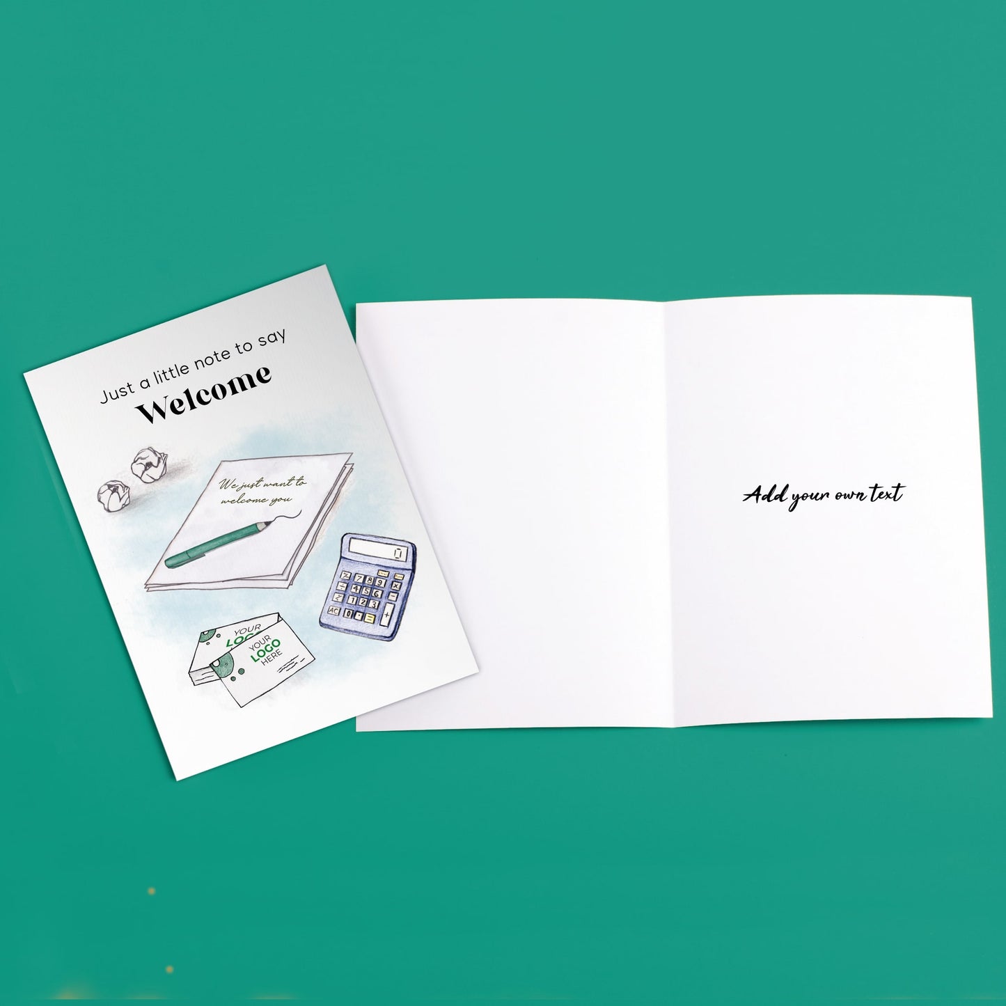 ‘Note & Business Cards’ Personalised Corporate Branded Financial Greeting Cards image 2