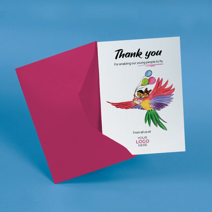 ‘Parrot with Children’ Business Thank You Cards image 2